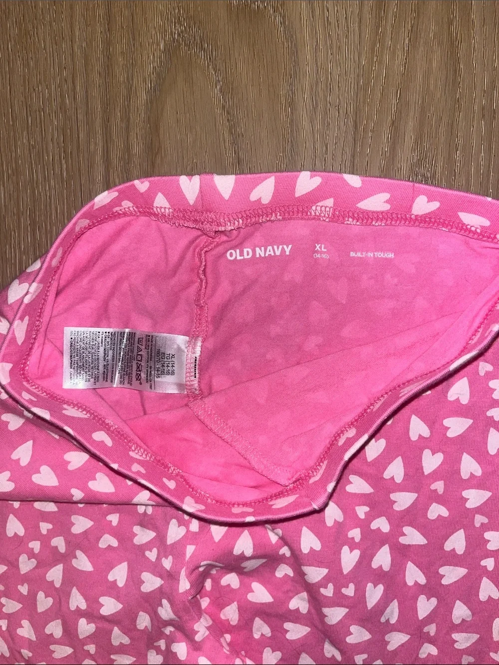 Girls Old Navy Pink Heart Leggings NWOT